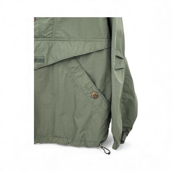 Vtg Columbia Jacket Mens M Green Anorak Pullover Windbreaker Hooded - Picture 4 of 9